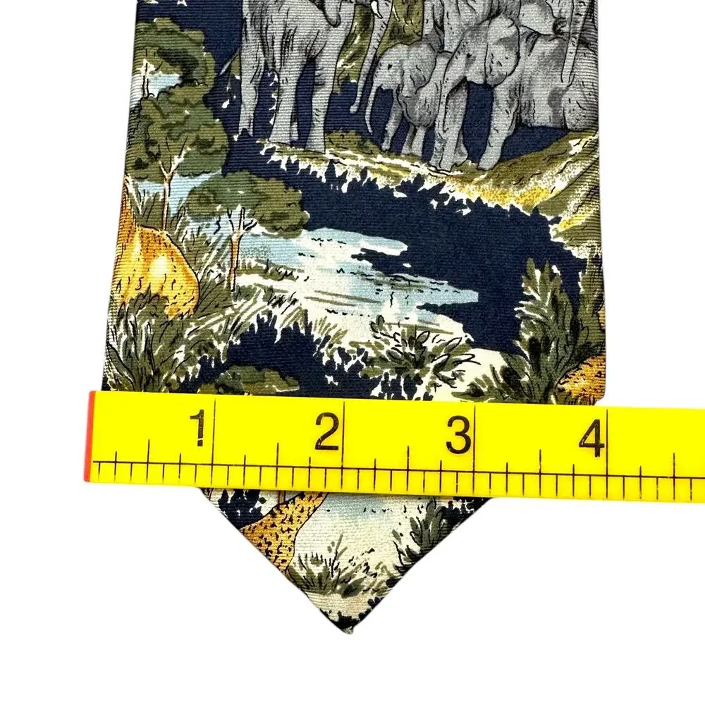 Van Heusen Vintage 100% Silk Dress Tie‎ Animal Safari Jungle Pattern 58